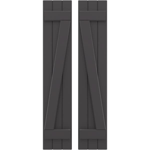 Ekena Millwork Americraft 3-Board (2 Batten) Wood Joined Board-n-Batten Shutters w/ Z-Bar, ARW102BB311X77SMH, PR ARW102BB311X77SMH - main